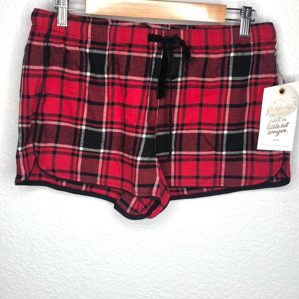 Loft Women’s Sleep Ware PJ Shorts Night Plaid NWT Holiday Christmas Small